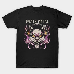 Death Metal Satanic Baphomet Cat T-Shirt